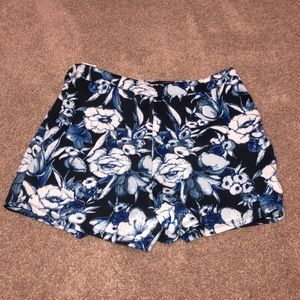 Abercrombie & Fitch Floral Blue Skort skirt shorts